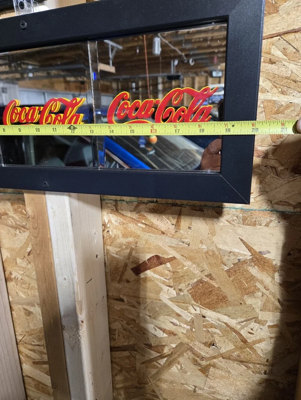 Vintage COCA-COLA FRAMED  MIRROR SIGN 6x18 Inch In Frame Unusual Rare Best Offer